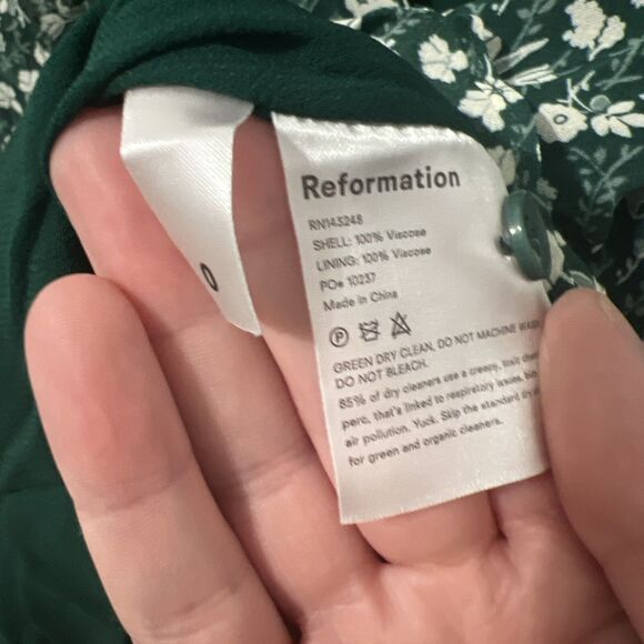 Reformation Eleanor Floral Mini Open Back Dress sz 0 - Picture 4 of 4